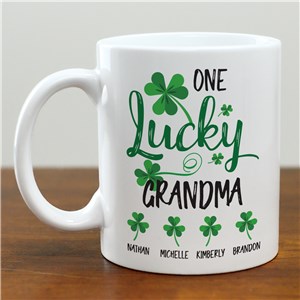Personalized One Lucky Grandma Mug