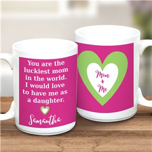 Personalized Luckiest Mom 15 oz Coffee Mug