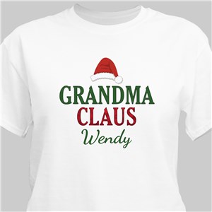 Personalized Grandma Claus T-Shirt