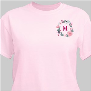 Personalized Floral Initial T-Shirt