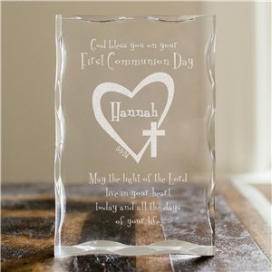 First Communion Personalized Scalloped Edge Keepsake