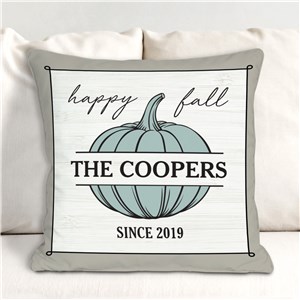 Personalized Happy Fall Throw Pillow