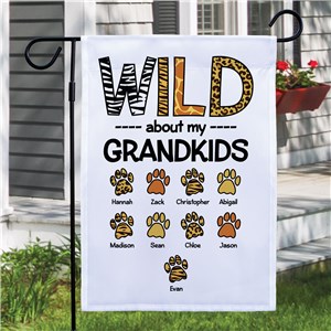 Personalized Wild About My Grandkids Garden Flag