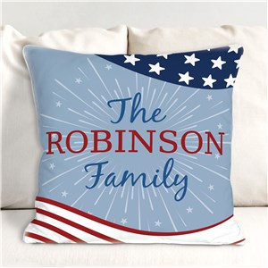 Personalized Patriotic Throw Pillow