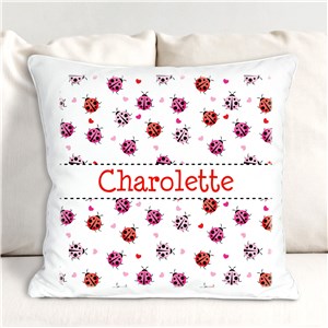 Personalized Ladybugs Throw Pillow