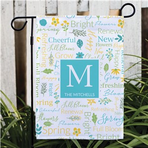Personalized Spring Static Word Art Garden Flag