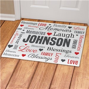 Personalized Family Word Art Doormat