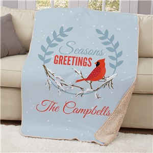 Personalized Seasons Greetings Cardinal Sherpa