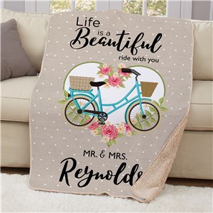 Personalized Life Is A Beautiful Ride Sherpa Blanket