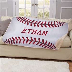 Personalized Baseball Sherpa Blanket