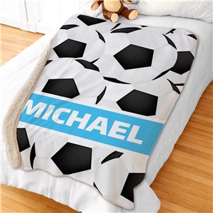 Personalized 50x60 Soccer Sherpa Blanket