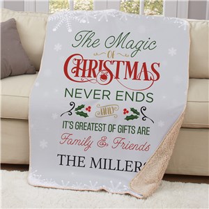 Personalized The Magic Of Christmas 50x60 Sherpa Blanket