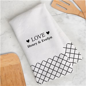 Personalized Geometric Love Dish Towel