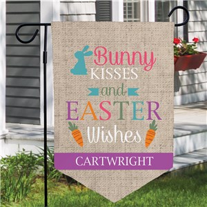 Personalized Colorful Easter Wishes Pennant Garden Flag