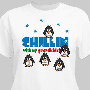 Chillin' Penguins Personalized Winter T-Shirt