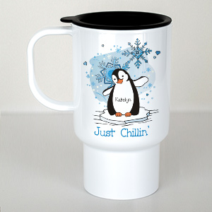 Just Chillin' Penguin Personalized Travel Mug