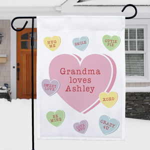 Personalized Hearts Garden Flag