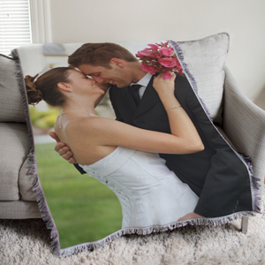 Personalized Wedding Photo Tapestry Throw
