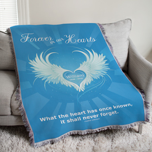 Personalized Forever In Our Hearts Tapestry Throw