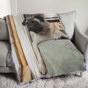 Personalized Pet Photo Tapestry Throw