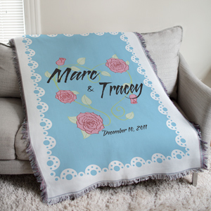 Personalized Couples Tapestry Throw