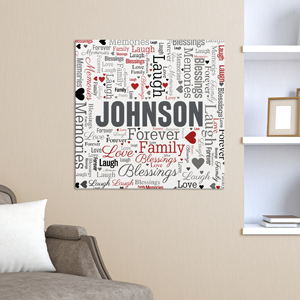 Family Word-Art Square Canvas