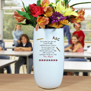 Personalized Ceramic Teacher Vase