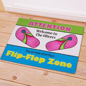 Personalized Flip Flop Zone Doormat