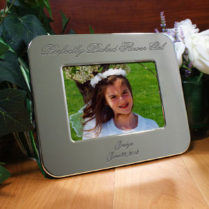 Engraved Flower Girl Silver Picture Frame
