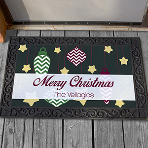 Personalized Merry Christmas Doormat