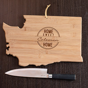 Personalized Home Sweet Home Washington State Cutting Board