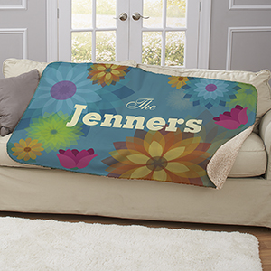 Personalized Spring Floral Sherpa