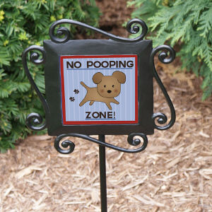 No Pooping Zone Garden Stake