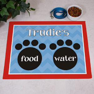 Personalized Food and Water Dog Mat