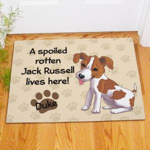 Personalized Jack Russell Spoiled Here Doormat