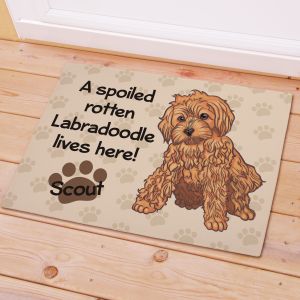 Personalized Labradoodle Spoiled Here Doormat