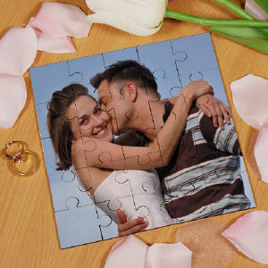 Picture Perfect Personalized Photo Square Wood Jig Saw Puzzle