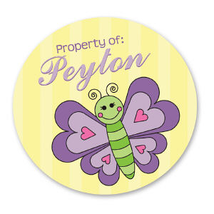 Property Of Butterfly Stickers