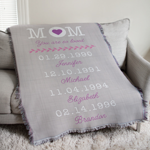 Personalized Mom Tapestry Throw