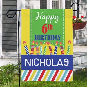 Personalized Birthday Candles Garden Flag