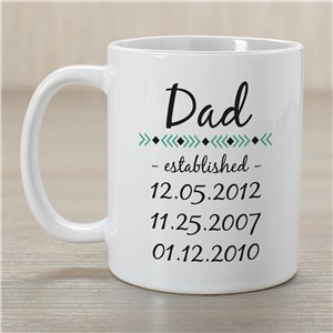 Personalized Dad Est. Coffee Mug 