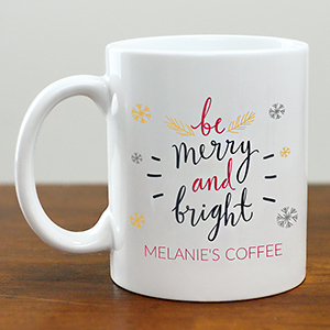 Personalized Be Merry and Bright Mug