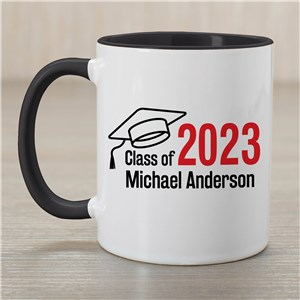 Personalized Graduation Black Handle Coffee Mug