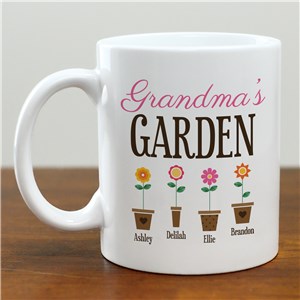 Personalized Grandma's Garden Flower Pots Mug