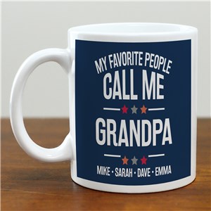 Personalized My Favorite People Call Me Grandpa With Stars Mug