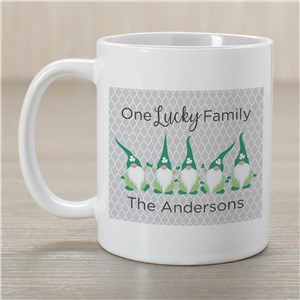Personalized One Lucky Gnome Family Mug