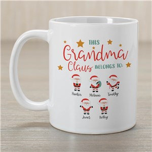 Personalized This Grandma Claus Belongs To Coffee Mug