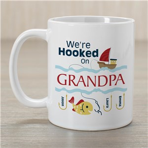 Personalized We're Hooked on Grandpa Coffee Mug