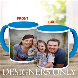 Photo Upload DESIGNERS ONLY Blue Handle Coffee Mug