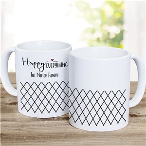 Personalized Geometric Happy Everything Coffee Mug